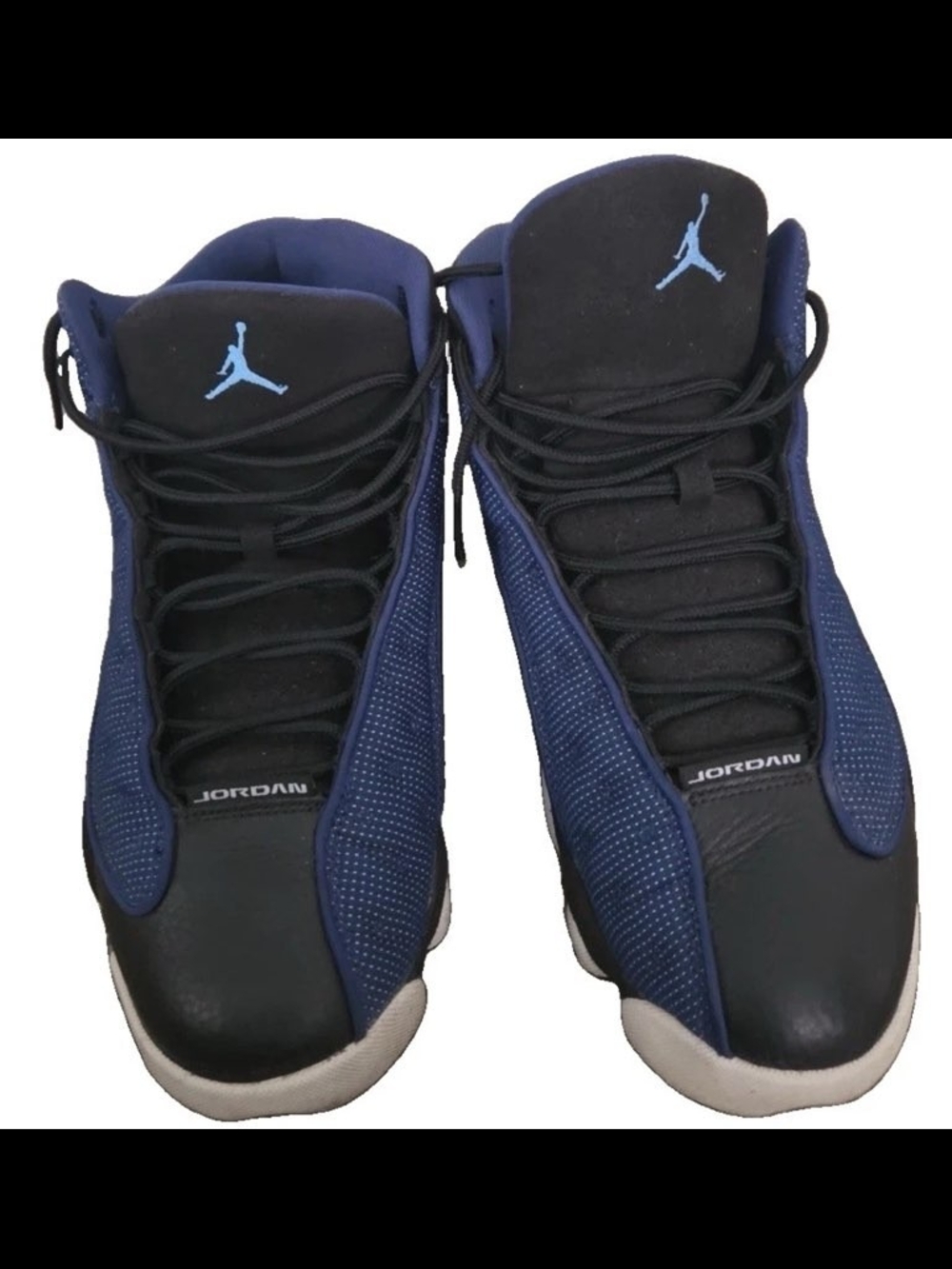Jordan Men’s Navy Blue and Black Retro Basketball Sneakers